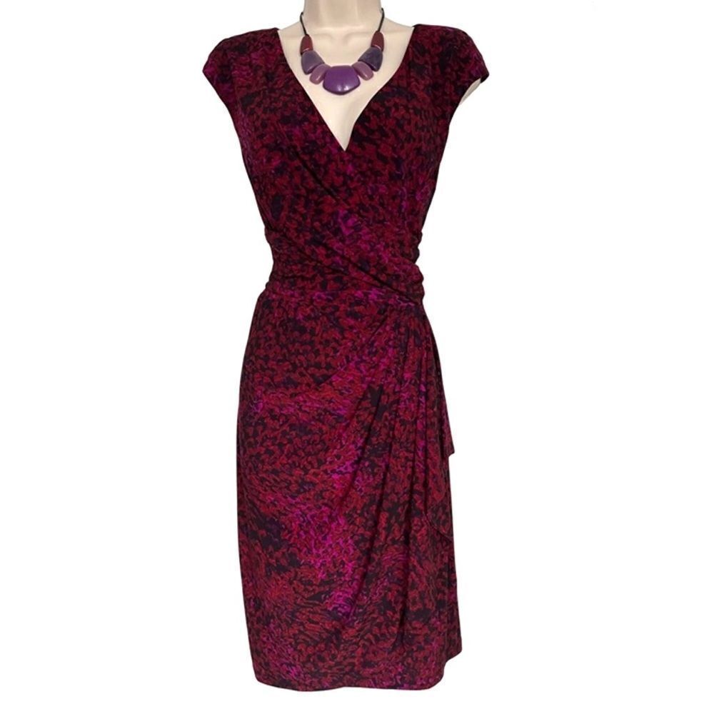 Chaps Purple and Black Mini Dress